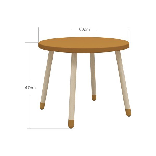 Garstyčių spalvos vaikiškas staliukas Flexa Dots, ø 60 cm-image-2