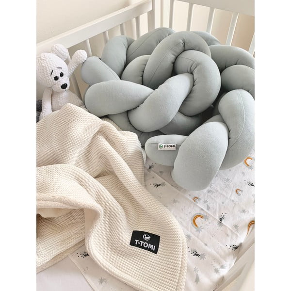 Pilkos spalvos medvilninė megzta apsauga T-TOMI, ilgis 180 cm-image-1