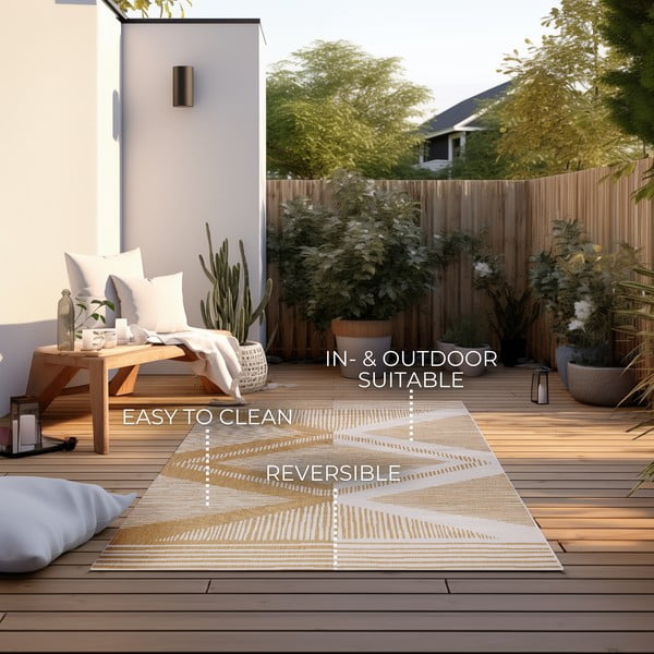 Lauko kilimas ochros spalvos/kreminės spalvos 120x170 cm Gemini – Elle Decoration-image-4