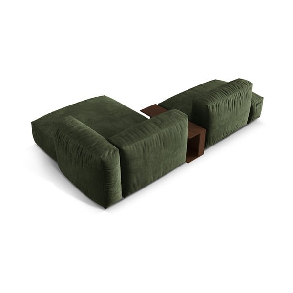 Žalios spalvos iš velveto modulinė kampinė sofa (su dešiniuoju kampu/su gultu) Martina – Micadoni -image-4
