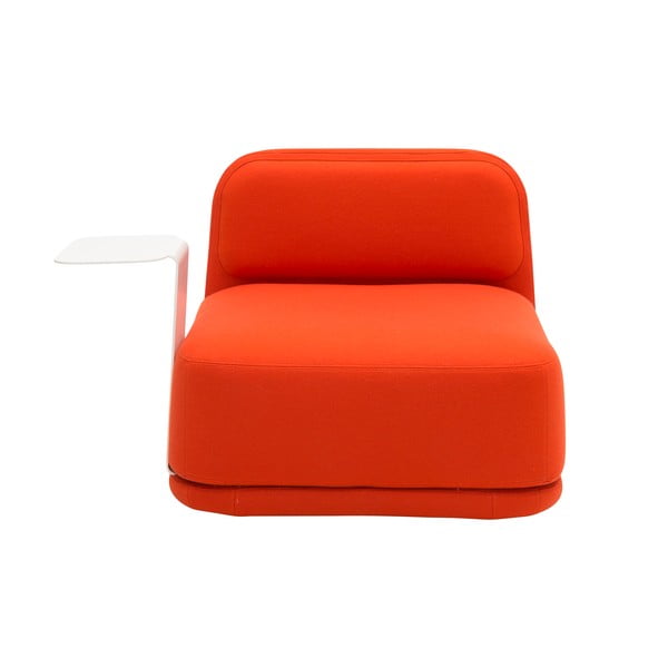 Oranžinis fotelis su baltu metaliniu staliuku Softline Standby Low + Side Table-image-2