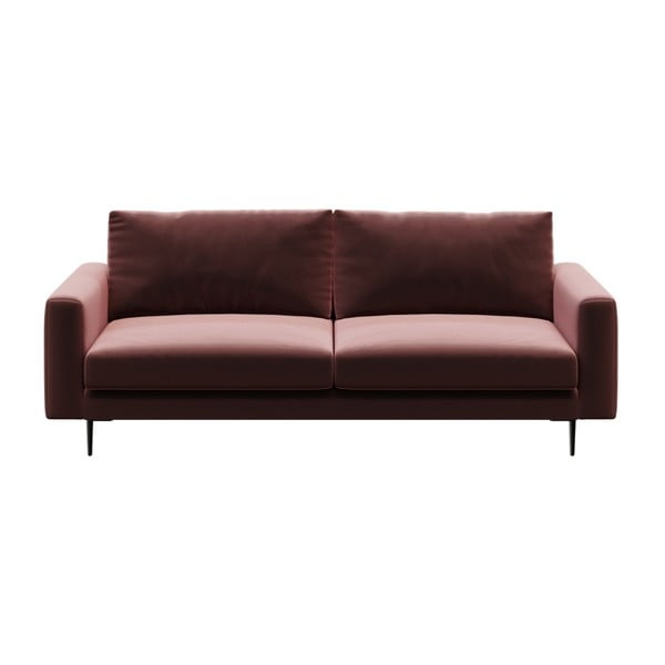 Tamsiai rožinė aksominė sofa Devichy Levie, 222 cm