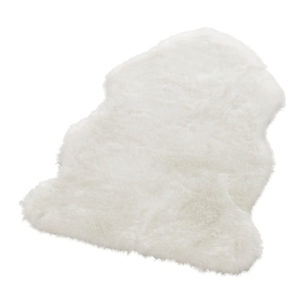 Baltas dirbtinio kailio kilimas Mint Rugs Uni Soft, 60 x 90 cm-image-2