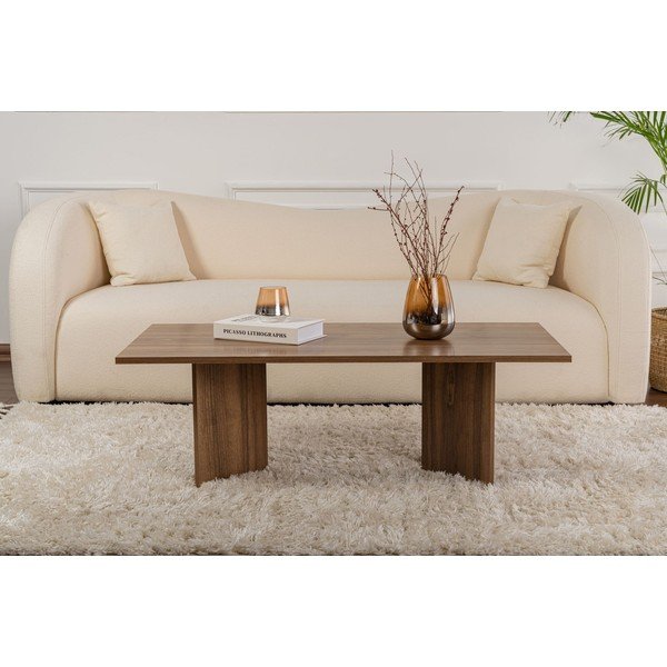 Tamsiai rudos spalvos kavos staliukas iš riešutmedžio 60x119 cm Sabin – Kalune Design-image-2