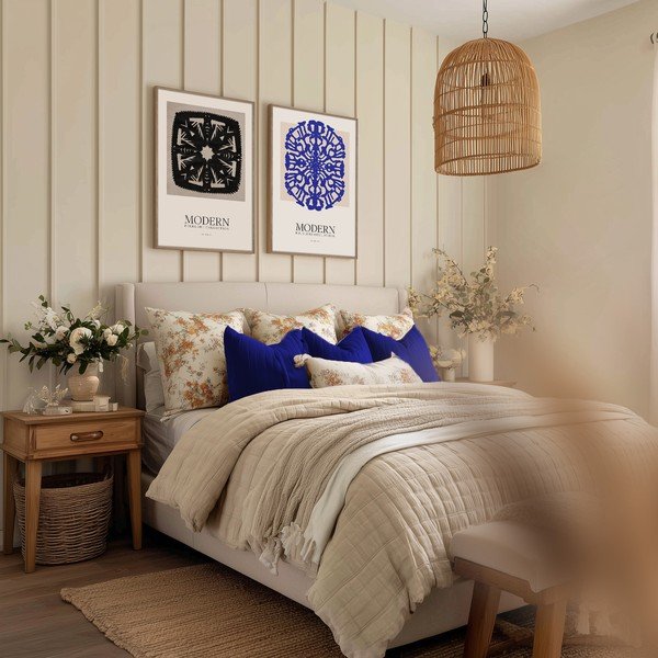 Spausdintas paveikslas su rėmeliu 60x90 cm Blue Folklore – Styler-image-2