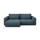 Mėlynos spalvos sulankstoma/su sandėliavimo vieta kampinė sofa (su kairiuoju kampu/su gultu) Kapua – Makamii
