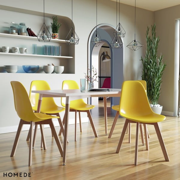 Valgomojo stalas su baltu stalviršiu 80x120 cm Elle – Homede-image-4