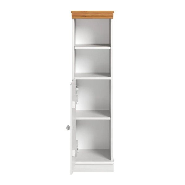 Baltos spalvos iš pušies masyvo aukšta/siaura vonios kambario spintelė 30,5x115,5 cm Anita – Støraa-image-3