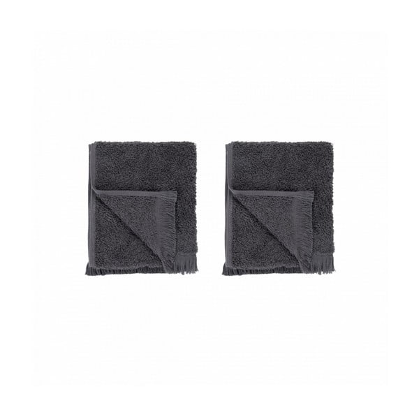 Tamsiai pilki medvilniniai rankšluosčiai, 2 vnt., 30x50 cm FRINO - Blomus-image-1