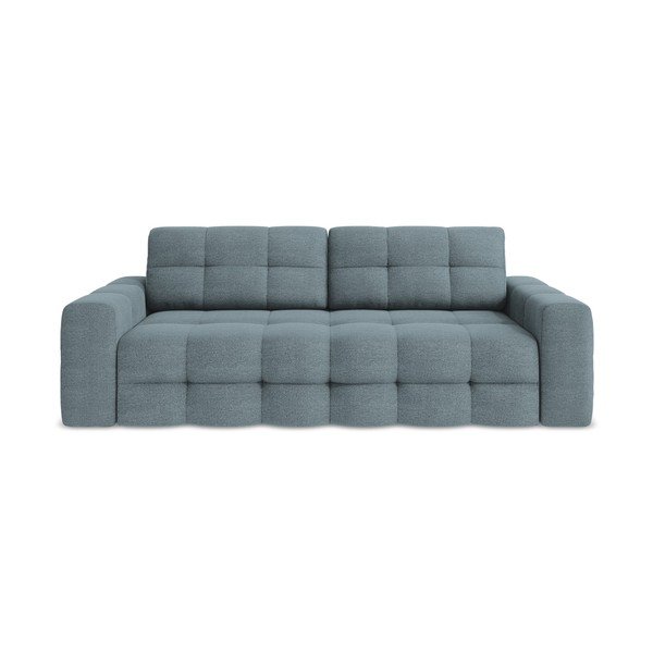 Mėlynos spalvos iš boucle sulankstoma sofa 255 cm Milu – Makamii