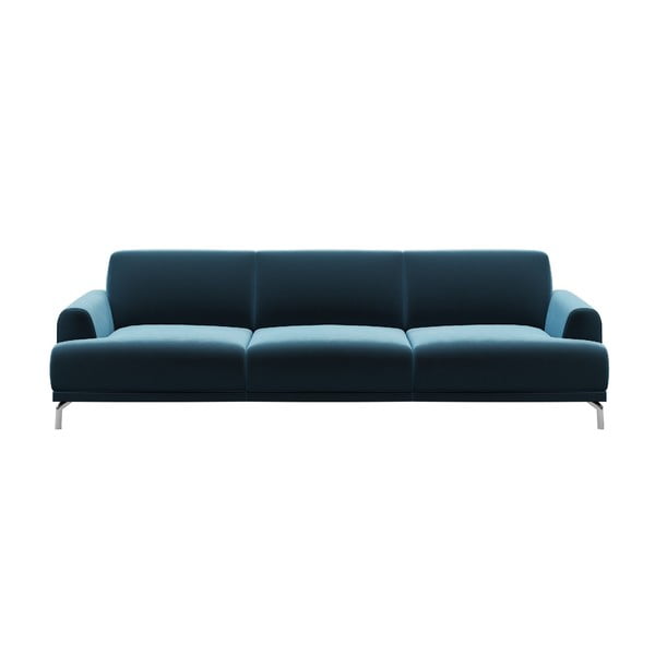 Mėlyna aksominė sofa MESONICA Puzo, 240 cm