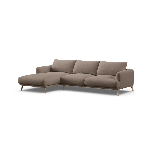 Taupe spalvos kampinė sofa (su kairiuoju kampu/su gultu) Naomi – Micadoni 