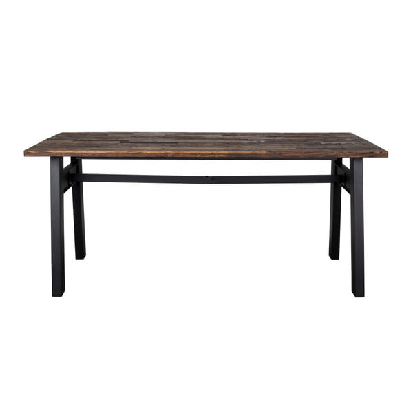 Valgomojo stalas su juodomis plieninėmis kojomis "Dutchbone Alagon Era", 200 x 91 cm