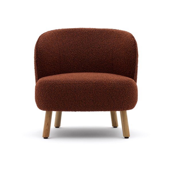 Terakotos spalvos iš boucle krėslas Ulit – Kave Home-image-2