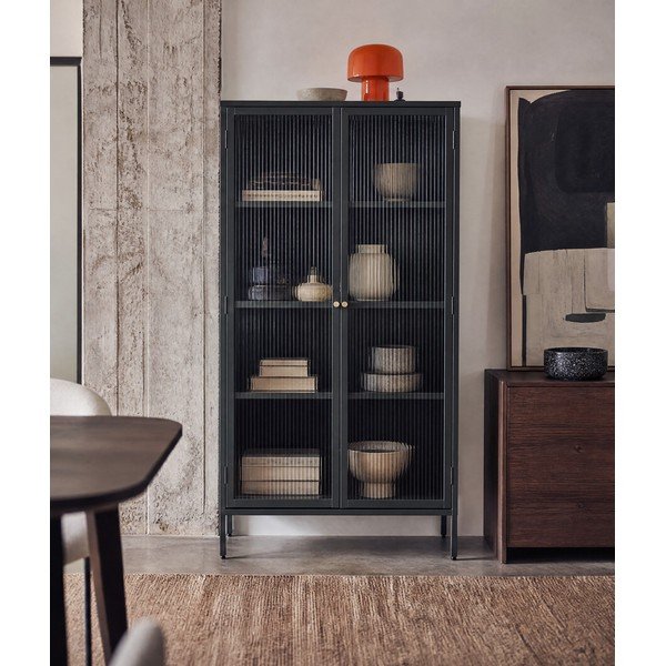 Tamsiai žalia metalinė vitrina 90x190 cm Bronco - Unique Furniture-image-3