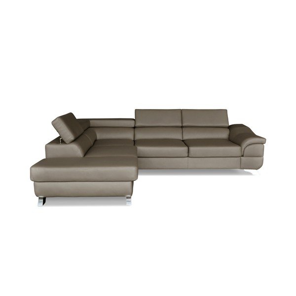 Pilka ir ruda kampinė sofa-lova "Windsor & Co. Sofos "Omnikron", kairysis kampas