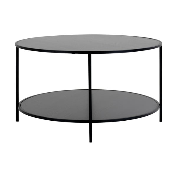 Apvalios formos kavos staliukas juodos spalvos su juodu stalviršiu ø 80 cm Vita – House Nordic
