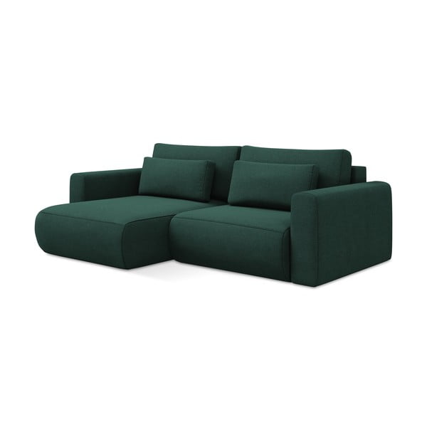 Žalios spalvos sulankstoma/su sandėliavimo vieta kampinė sofa (su kairiuoju kampu/su gultu) Kapua – Makamii-image-3