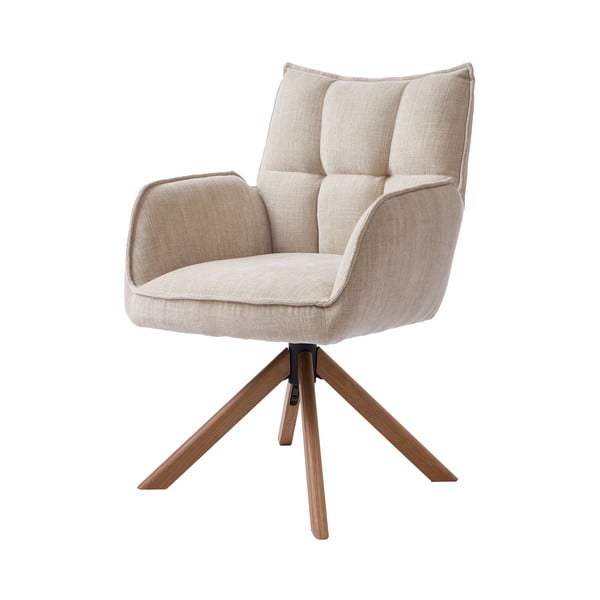 Kreminės spalvos iš audinio valgomojo kėdžių komplektas 2 vnt. Marilla – Unique Furniture