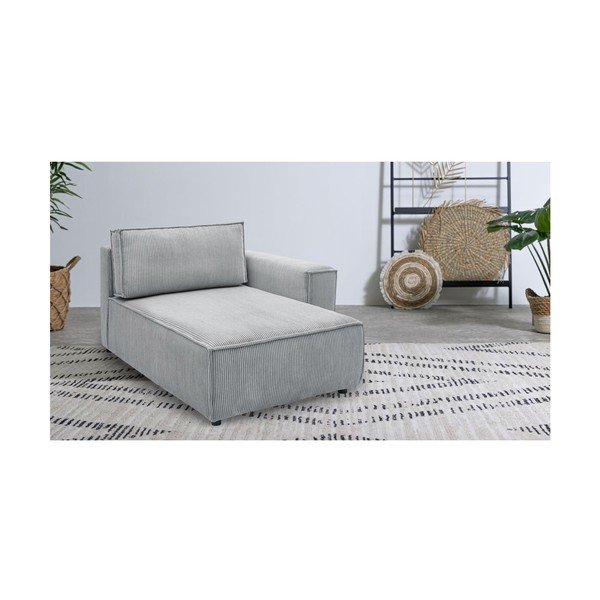 Modulinė sofa šviesiai pilkos spalvos iš kordinio velveto (su dešiniuoju kampu) Nihad modular – Bobochic Paris-image-1