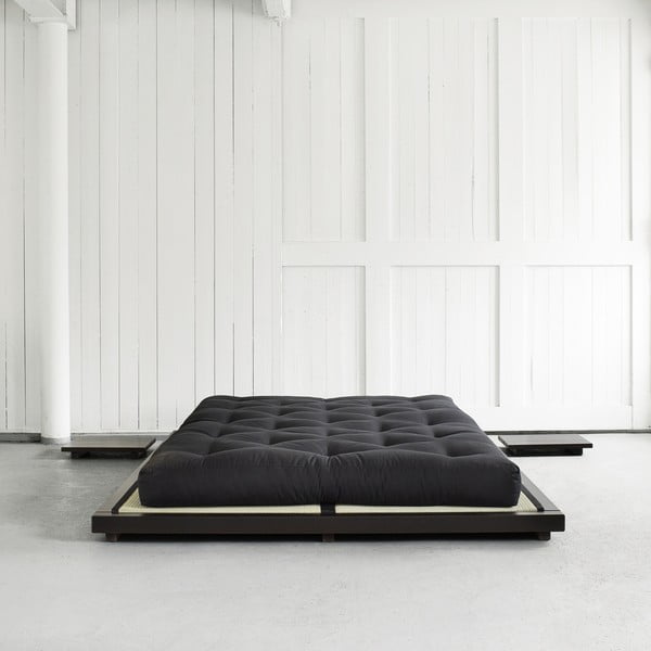 Pušies dvigulė lova su čiužiniu ir tatami "Karup Design Dock Comfort Mat Black/Black", 160 x 200 cm-image-1