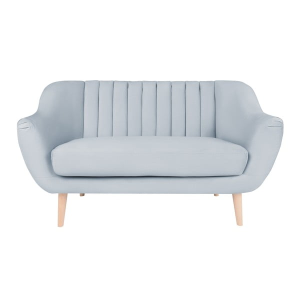 Pastelinės mėlynos spalvos dvivietė sofa "Micadoni Home Vincente