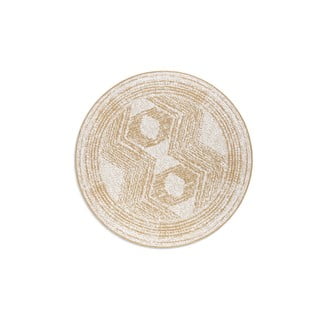 Apvalios formos lauko kilimas ochros spalvos/kreminės spalvos ø 140 cm Gemini – Elle Decoration