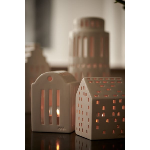 Balta keraminė žvakidė Kähler Design Urbania Lighthouse Smithy-image-3