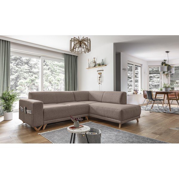 Rudos spalvos sulankstoma/su sandėliavimo vieta kampinė sofa (su dešiniuoju kampu/„L“ formos) Classy Sophie – Miuform-image-3
