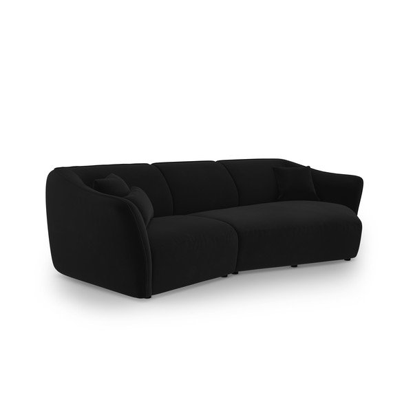 Iš velveto kampinė sofa juodos spalvos Tokyo – Cosmopolitan Design-image-2