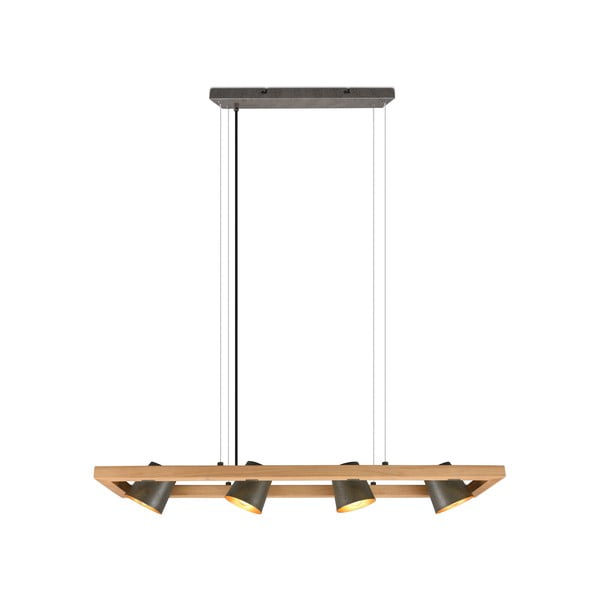 Kabantis šviestuvas pilkos spalvos/natūralios spalvos Bell – Trio