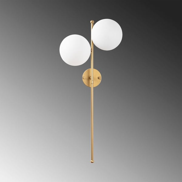 Baltos spalvos/žalvario spalvos sieninė lempa Fazli – Opviq lights-image-3