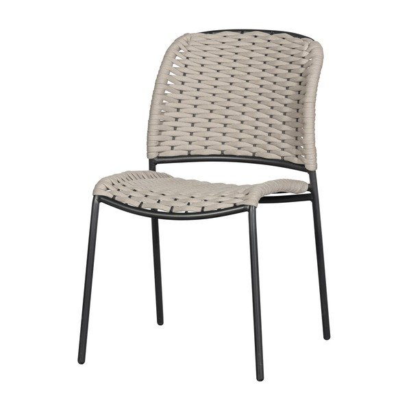 Metalinės sodo kėdės juodos spalvos/smėlio spalvos 2 vnt. Taku – Exotan