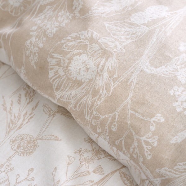 Iš flanelės viengulė patalynė smėlio spalvos 135x200 cm Floral Toile – Bianca-image-4