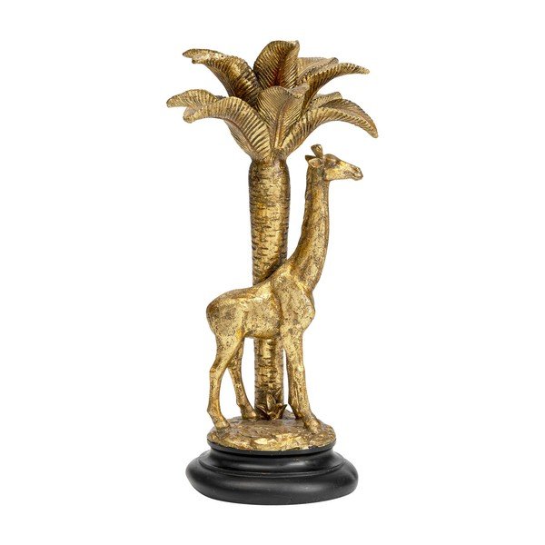 Aukso spalvos dekoratyvinė žvakidė Kare Design Giraffe Palm Tree, aukštis 35 cm-image-1