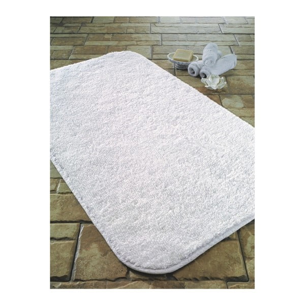 Baltas medvilninis vonios kilimėlis "Calypso", 67 x 100 cm
