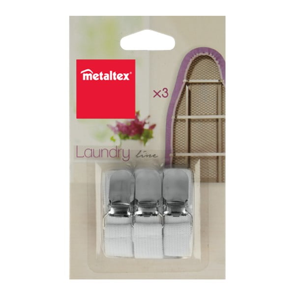 3 elastinių spaustukų rinkinys lyginimo lentai Metaltex-image-2