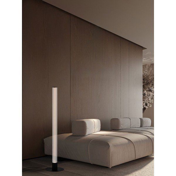 Matinės juodos spalvos iš aliuminio pastatomas šviestuvas LED su pritemdymo funkcija (aukštis 130 cm) su stiklo gaubtu Glovia – Nova Luce-image-3