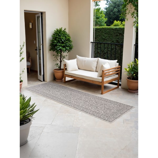 Pilkos spalvos/dramblio kaulo spalvos lauko kilimas 80x250 cm Duet Kona – NORTHRUGS-image-2