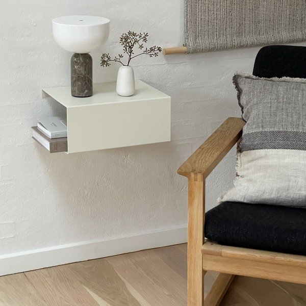 Smėlio spalvos iš plieno kelių aukštų sieninė lentyna 35 cm – ReCollector-image-2