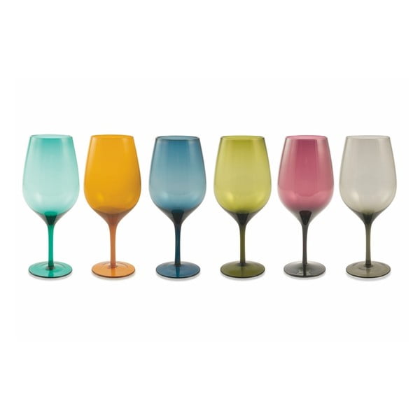 6 spalvotų stiklinių rinkinys "Villa d'Este Happy Hour", 420 ml