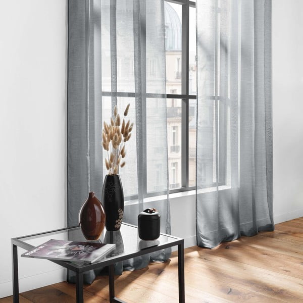 Permatoma užuolaida pilkos spalvos 140x240 cm Lissea – douceur d'intérieur-image-3