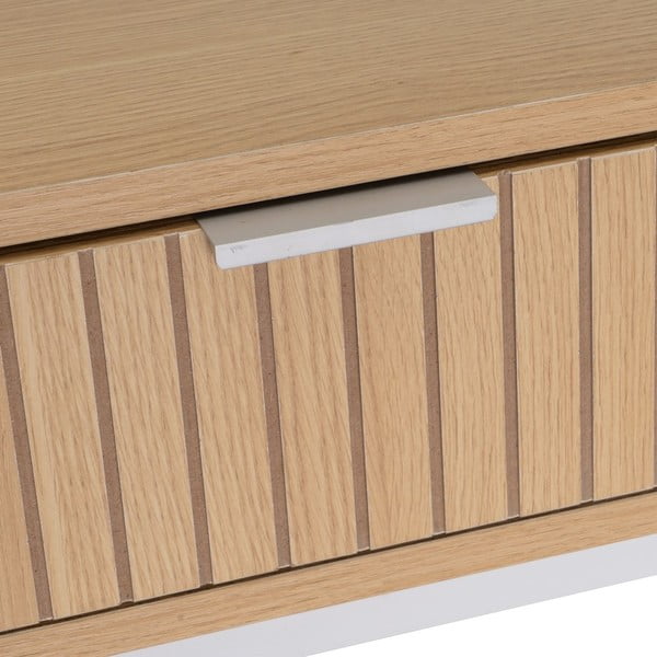 Natūralios spalvos konsolinis staliukas iš ąžuolo 30x100 cm Mid-Lines – Casa Selección-image-2