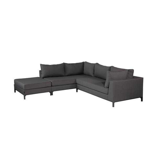 Tamsiai pilka sodo sofa Exotan Sicily, kairysis kampas