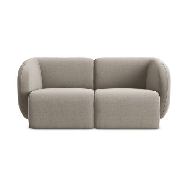 Šviesiai rudos spalvos sofa iš velveto 174 cm Lani – Makamii