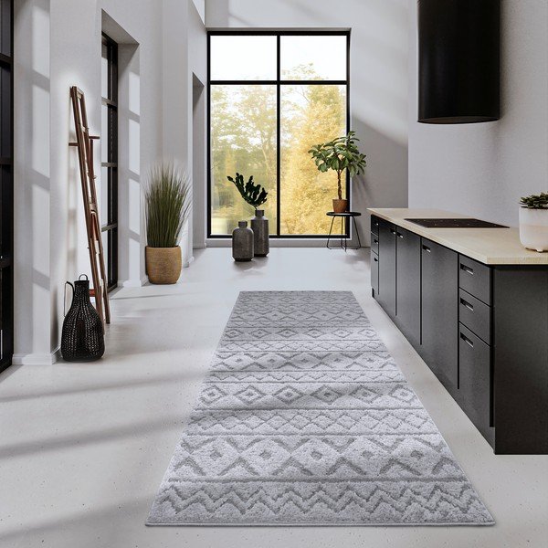 Kilimas pilkos spalvos 80x240 cm Itinerance Light Grey – Elle Decoration-image-1