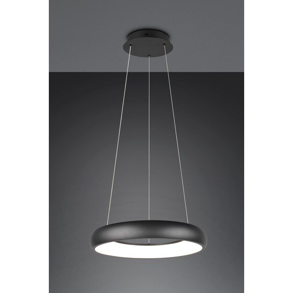 Kabantis šviestuvas matinės juodos spalvos LED su pritemdymo funkcija ø 46 cm su metaliniu gaubtu Cardona – Trio-image-2