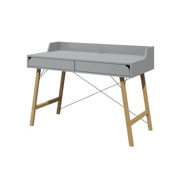 Pilkas rašomasis stalas Lotta BELLAMY, plotis 120 cm-image-1