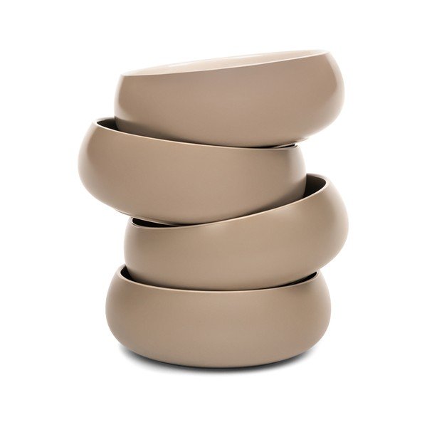 Skirta sriubai/skirta ramenui smėlio spalvos iš akmens masės maži dubenys 4 vnt. 1 l Terra Vira – Bonami Selection-image-2