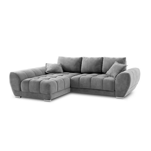 Pilka sofa-lova su aksomo apmušalais Windsor & Co Sofos Nuage, kairysis kampas-image-2